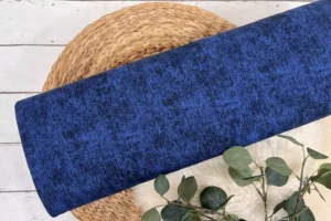 elastischer French-Terry-Sweat Stoff mit Jeansoptik in blau meliert