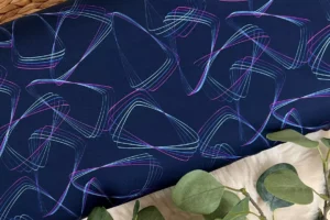 Lycra Funktionsjersey Stoff mit abstrakten Muster in dunkelblau