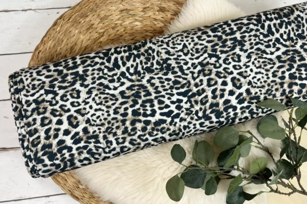 Bade- und Sportstoff Lycra - Leoprint,Leoparden Muster in beige – Bild 2