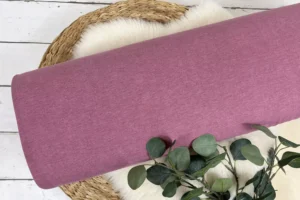 angerauter Sweat Stoff in der Uni Farbe mauve melierter