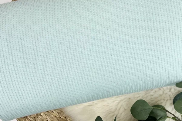 dünner Waffeljersey Stoff - Uni hellmint - Öko-tex-100 – Bild 2