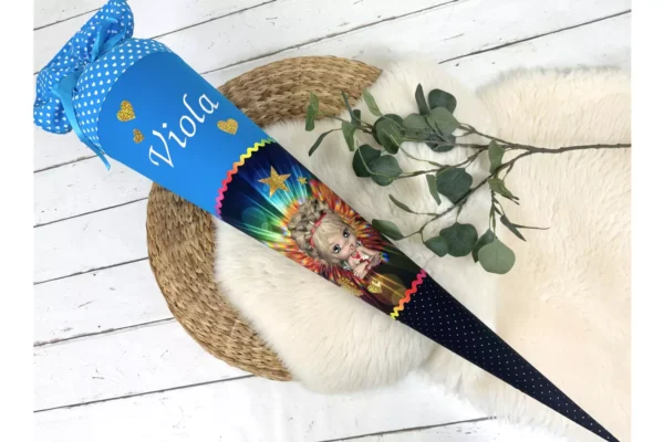 Fritz Cox Holz-Engelkreuz 'Taufengel' - 20x12cm, Türkis Mit Tonengel