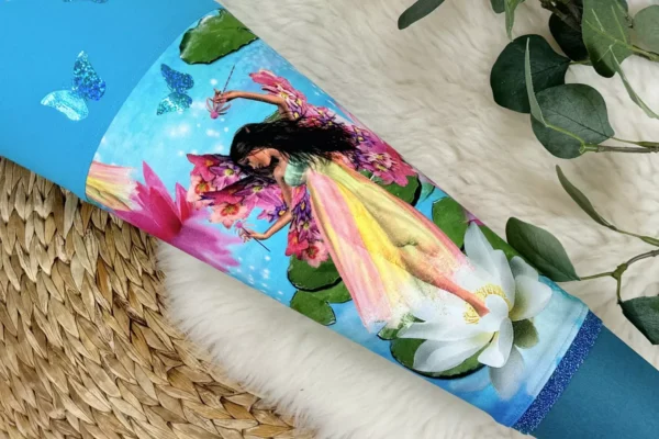Schultüte mit Namen – Elfen und Feen petrol, türkis (70cm, 85cm) – Bild 2