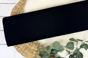 Bambus Jersey Stoff in Uni schwarz