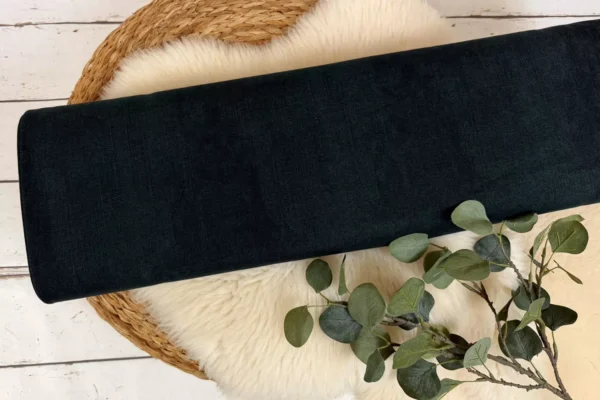 elastischer French Terry Stoff mit Jeansoptik in tannengrün meliert