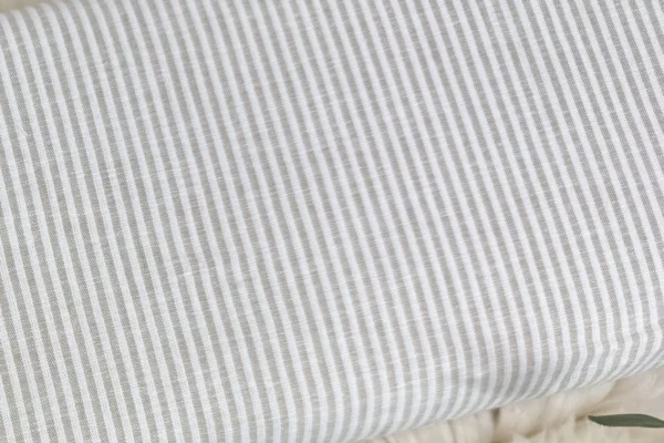 Leinen Baumwoll Stoff - Streifen Muster in anthrazit, beige, kiwi, mint, flieder, jeansblau - Öko-Tex-100 – Bild 7