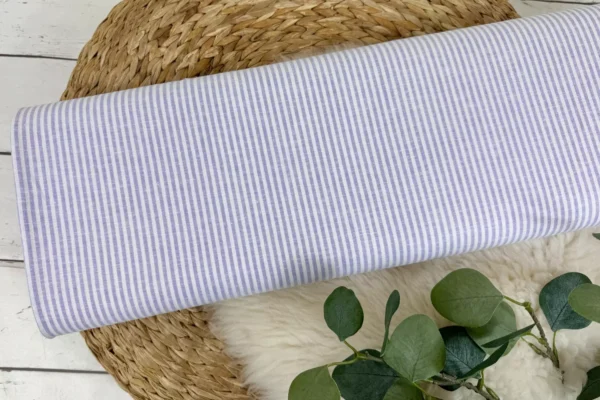 Leinen Baumwoll Stoff - Streifen Muster in anthrazit, beige, kiwi, mint, flieder, jeansblau - Öko-Tex-100 – Bild 12