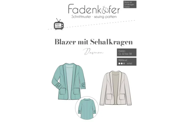 Papierschnittmuster Fadenkäfer Blazer mit Schalkragen Damen