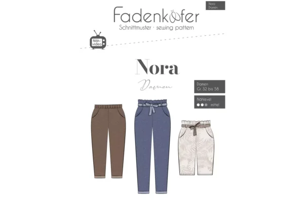 Papierschnittmuster Fadenkäfer Hose Nora Damen