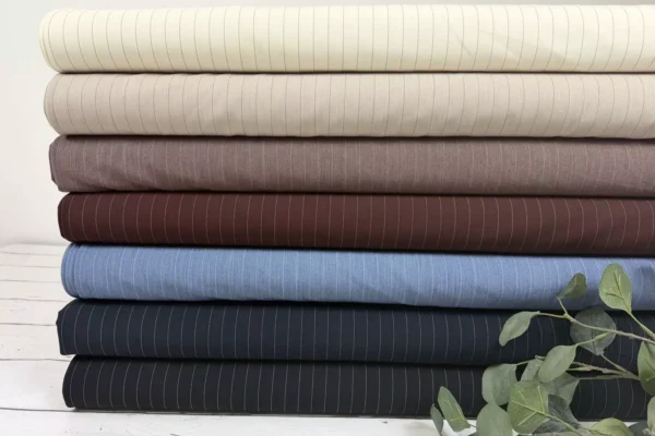 Anzugstoff stretch mit Nadelstreifen in verschiedenen Farben