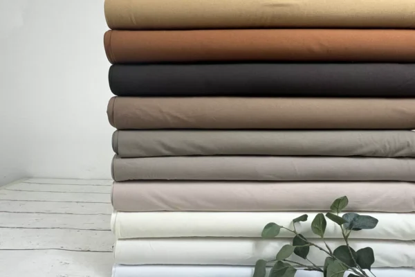 Jersey Stoff in Uni weiß, beige und braun Farben