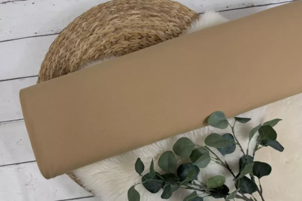 Jersey Stoff Öko-Tex-100 - Uni weiß, ecru, sand, beige, taupe, braun Töne (verschiedene Farben) – Bild 11