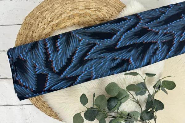 Viskose Stoff - Fall Leaves by Thorsten Berger in royalblau – Bild 2