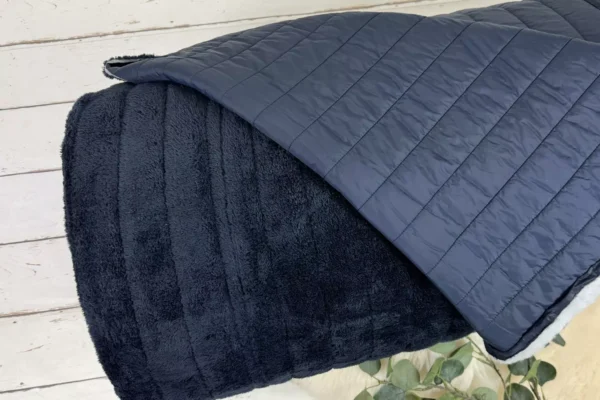 Steppstoff für Jacken wattierter und in Streifen gesteppt in Uni Farben - doubleface Fleece – Bild 3