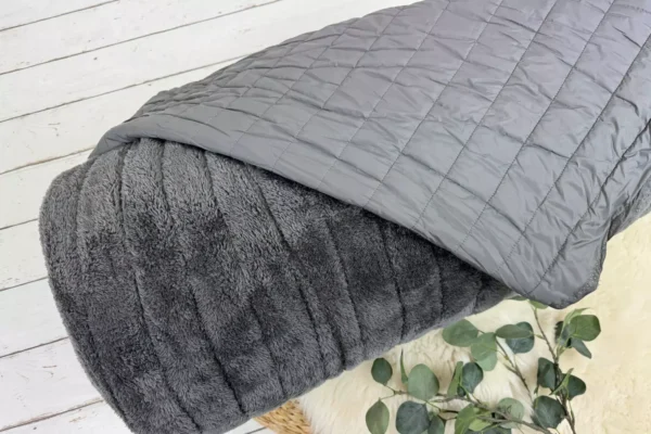 Steppstoff für Jacken wattierter und in Streifen gesteppt in Uni Farben - doubleface Fleece – Bild 4