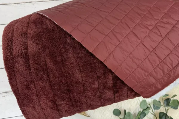 Steppstoff für Jacken wattierter und in Streifen gesteppt in Uni Farben - doubleface Fleece – Bild 8