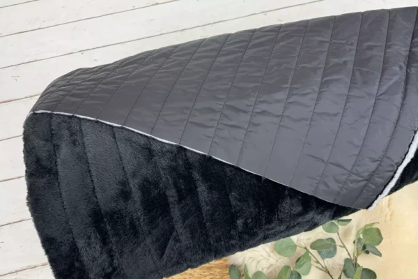 Steppstoff für Jacken wattierter und in Streifen gesteppt in Uni Farben - doubleface Fleece – Bild 2