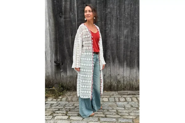 Baumwollstoff mit Blüten Spitze in schwarz und weiß - Öko Tex 100 – Bild 4