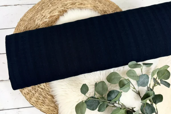 Baumwollstoff mit Stickerei Struktur in schwarz und weiß - Öko Tex 100 – Bild 7