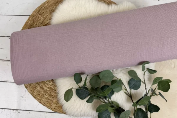 Musselin Stoff in uni Farbe dunkelaltrosa