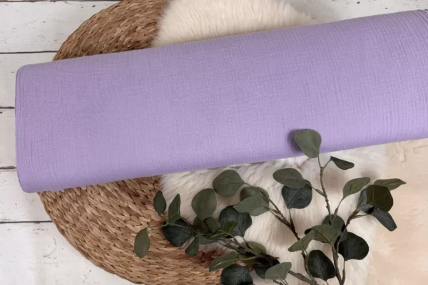 Musselin Stoff in uni Farbe flieder