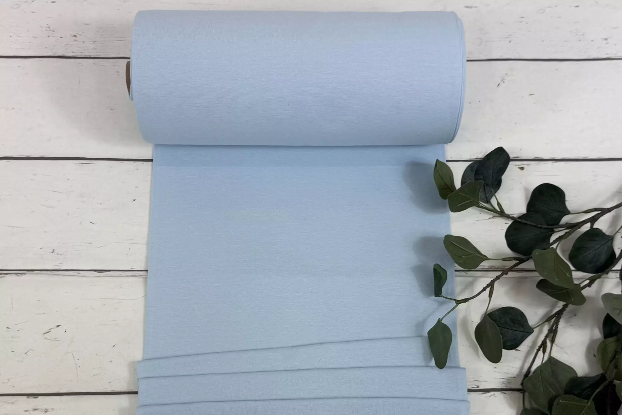 Bündchen Stoff - Uni pastell hellblau - 35cm Schlauchware Öko-Tex-100