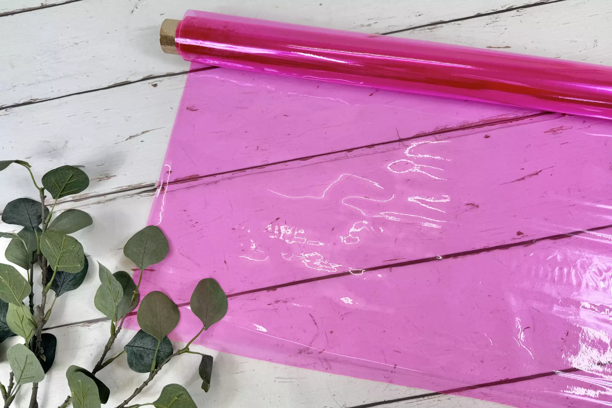 Translucent PVC-Folie Taschenstoff neon pink von Katia