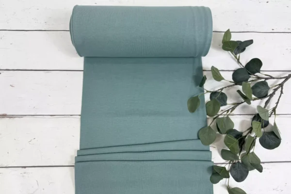 Bündchen Stoff in uni Farbe teal
