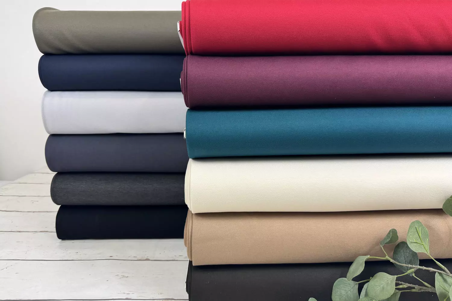 Punta Twill Stoff Meterware - Uni (versch. Farben)