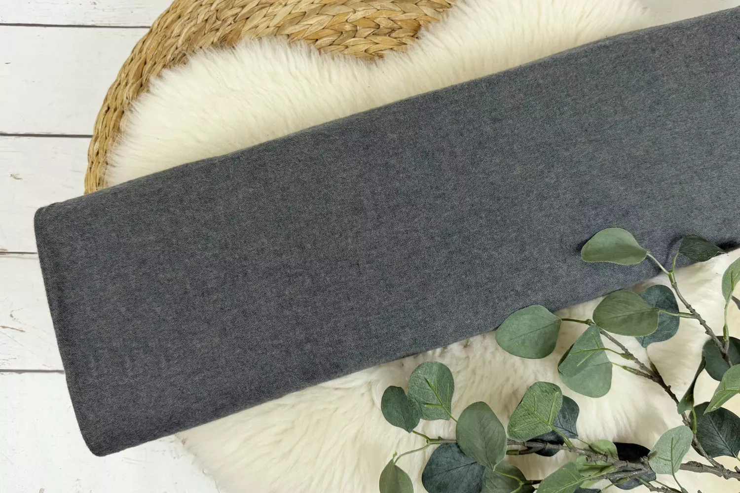 Flanell Stoff aus Baumwolle Uni meliert - Swafing Hudson – Bild 4