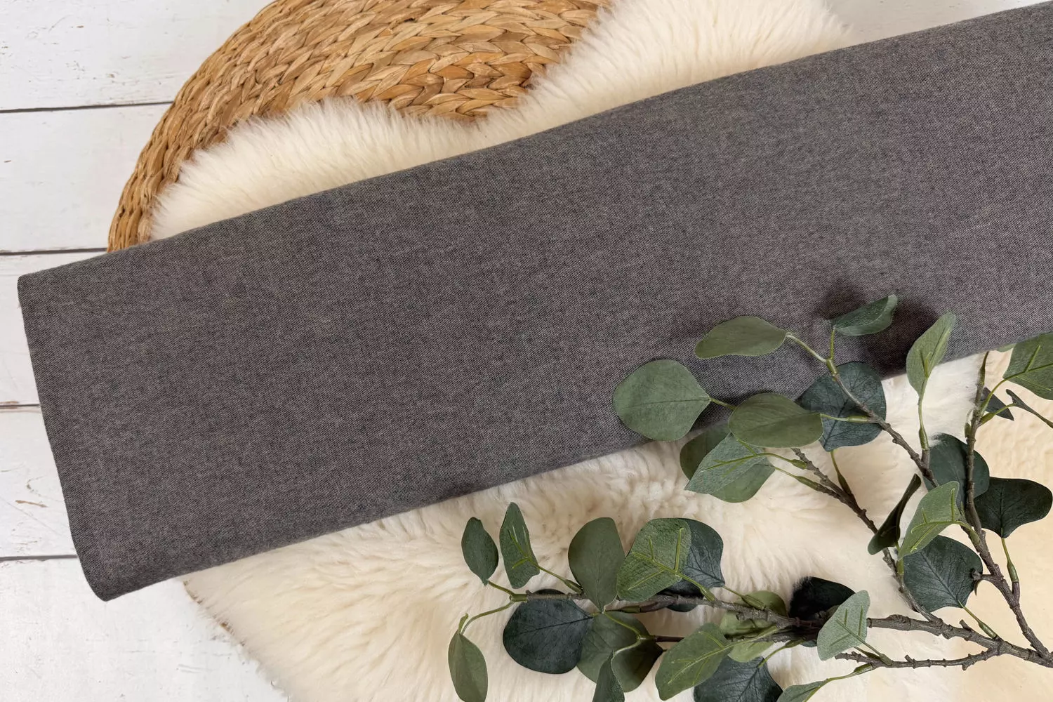 Flanell Stoff aus Baumwolle Uni meliert - Swafing Hudson – Bild 6