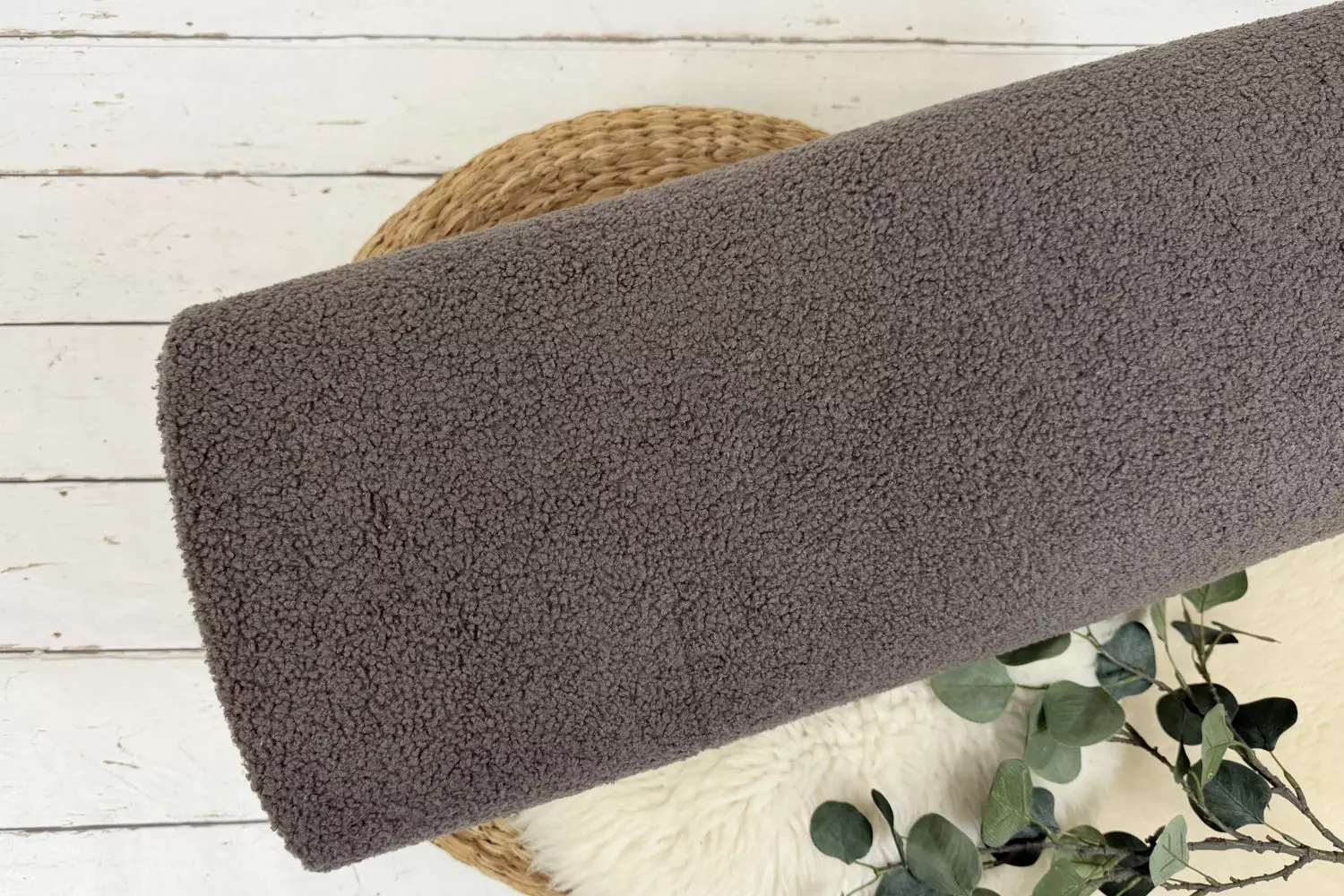 Teddy Boucle Stoff Uni als Jackenstoff und Dekostoff - Kodiak Swafing – Bild 6