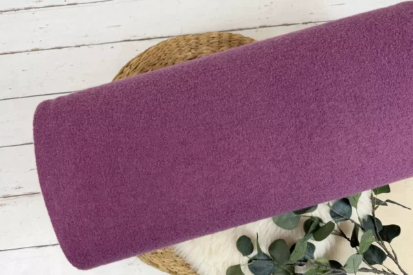 Walkloden Stoff aus Schurwolle in brombeere