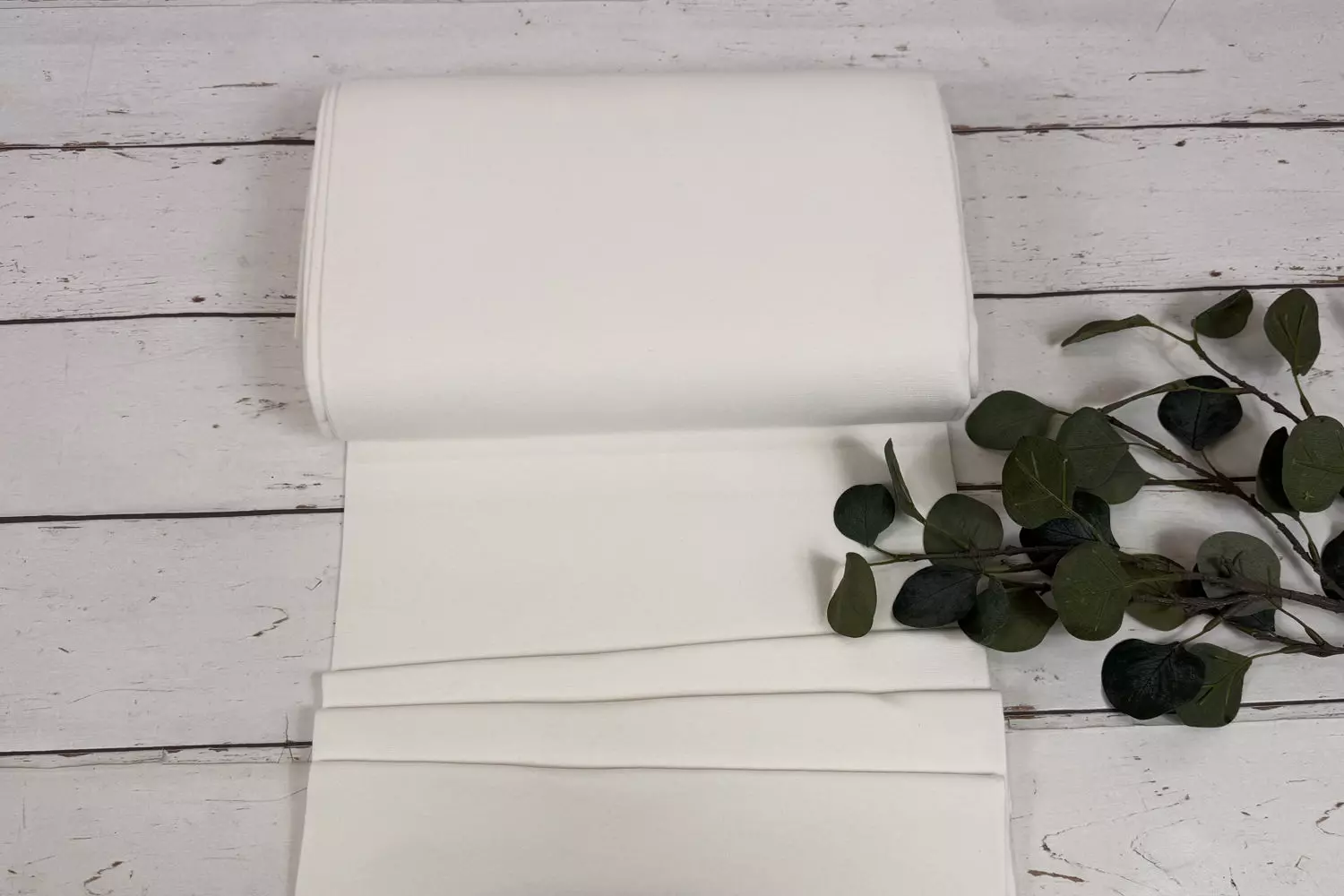 Bündchen Stoff - Uni ecru - 35cm Schlauchware Öko-Tex-100