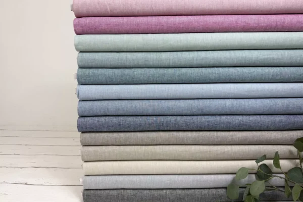 Leinen Stoff Mix Paul Swafing mit Fischgräten Muster