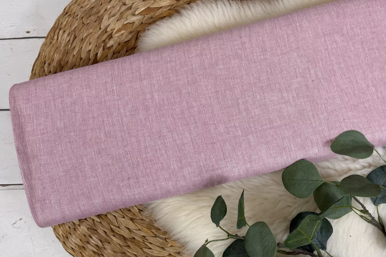 Leinen Stoff Mix Paul Swafing mit Fischgräten Struktur Muster in verschiedenen Farben - Öko-Tex-100 – Bild 15