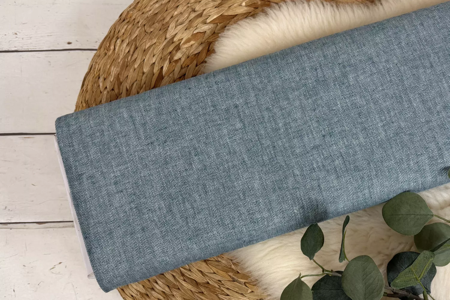 Leinen Stoff Mix Paul Swafing mit Fischgräten Struktur Muster in verschiedenen Farben - Öko-Tex-100 – Bild 11