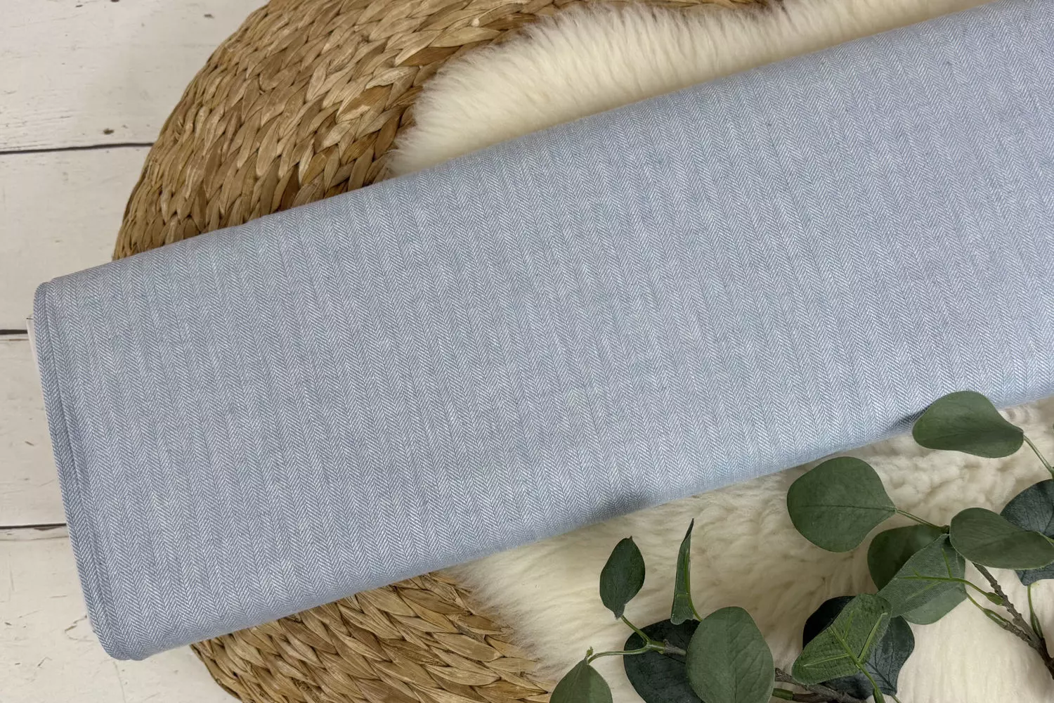 Leinen Stoff Mix Paul Swafing mit Fischgräten Struktur Muster in verschiedenen Farben - Öko-Tex-100 – Bild 10