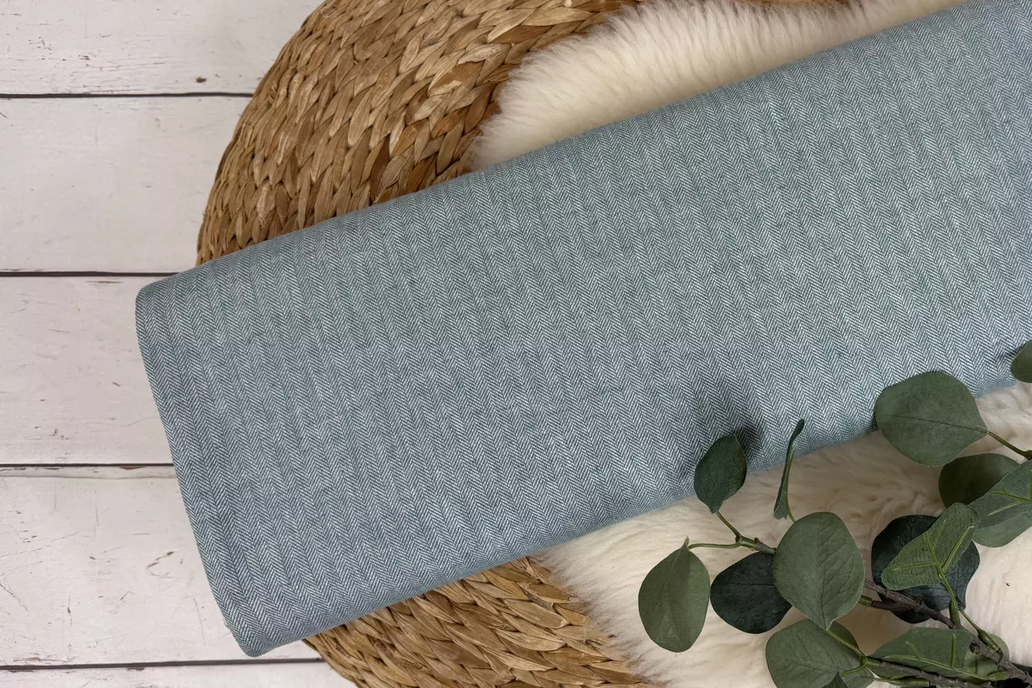 Leinen Stoff Mix Paul Swafing mit Fischgräten Struktur Muster in verschiedenen Farben - Öko-Tex-100 – Bild 12