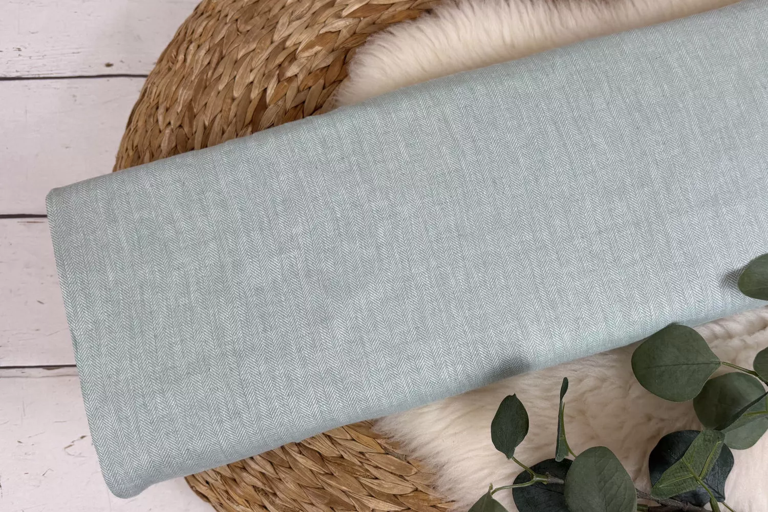 Leinen Stoff Mix Paul Swafing mit Fischgräten Struktur Muster in verschiedenen Farben - Öko-Tex-100 – Bild 13