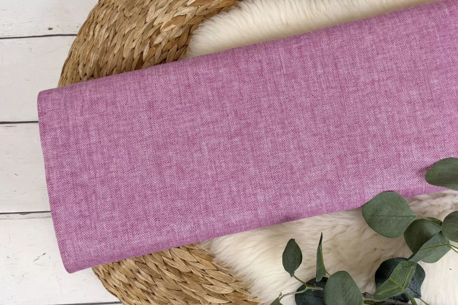 Leinen Stoff Mix Paul Swafing mit Fischgräten Struktur Muster in verschiedenen Farben - Öko-Tex-100 – Bild 14